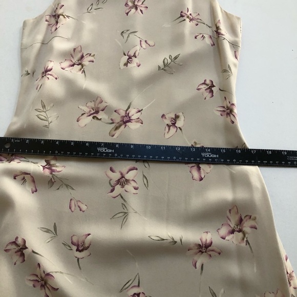 Brooks Brothers size 8 Ivory silk floral print maxi dress bias cut movement - Picture 11 of 13